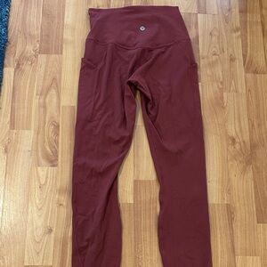Lululemon High-Rise Pocket Leggings in Burgundy